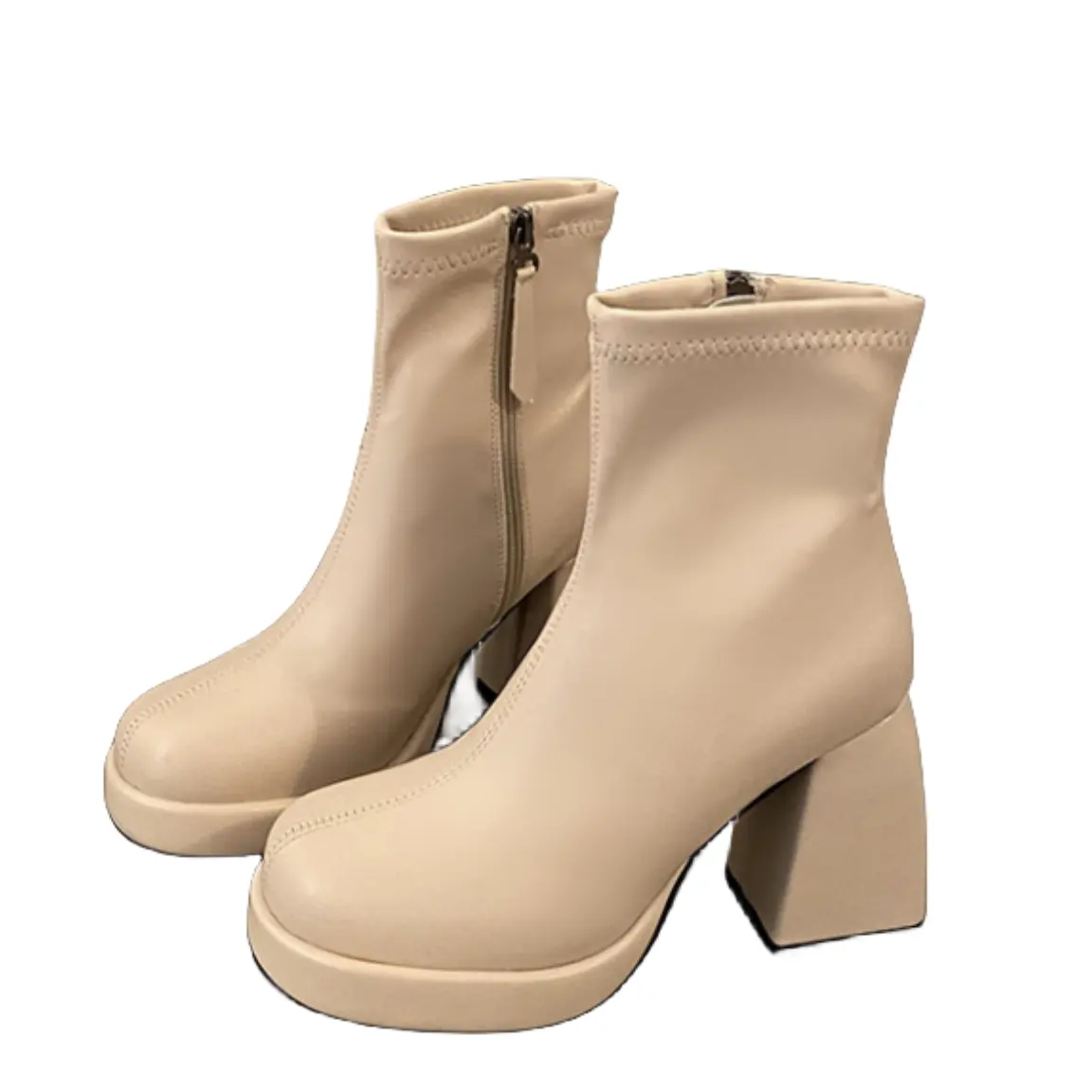 Disesuaikan oleh produsen sepatu Joker sepatu bot wanita bermutu tinggi baru sepatu bot bertumit tinggi dengan sol karet dan gaya ujung bulat