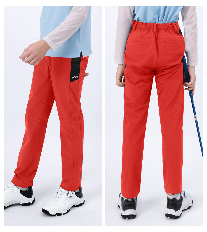 PGM KUZ103 Oem Quick Dry Leisure Golf Long Pants Slim Fit Red Kids Golf pgm-kuz103-oem-quick-dry-leisure-golf-long-pants-slim-fit-red-kids-golf