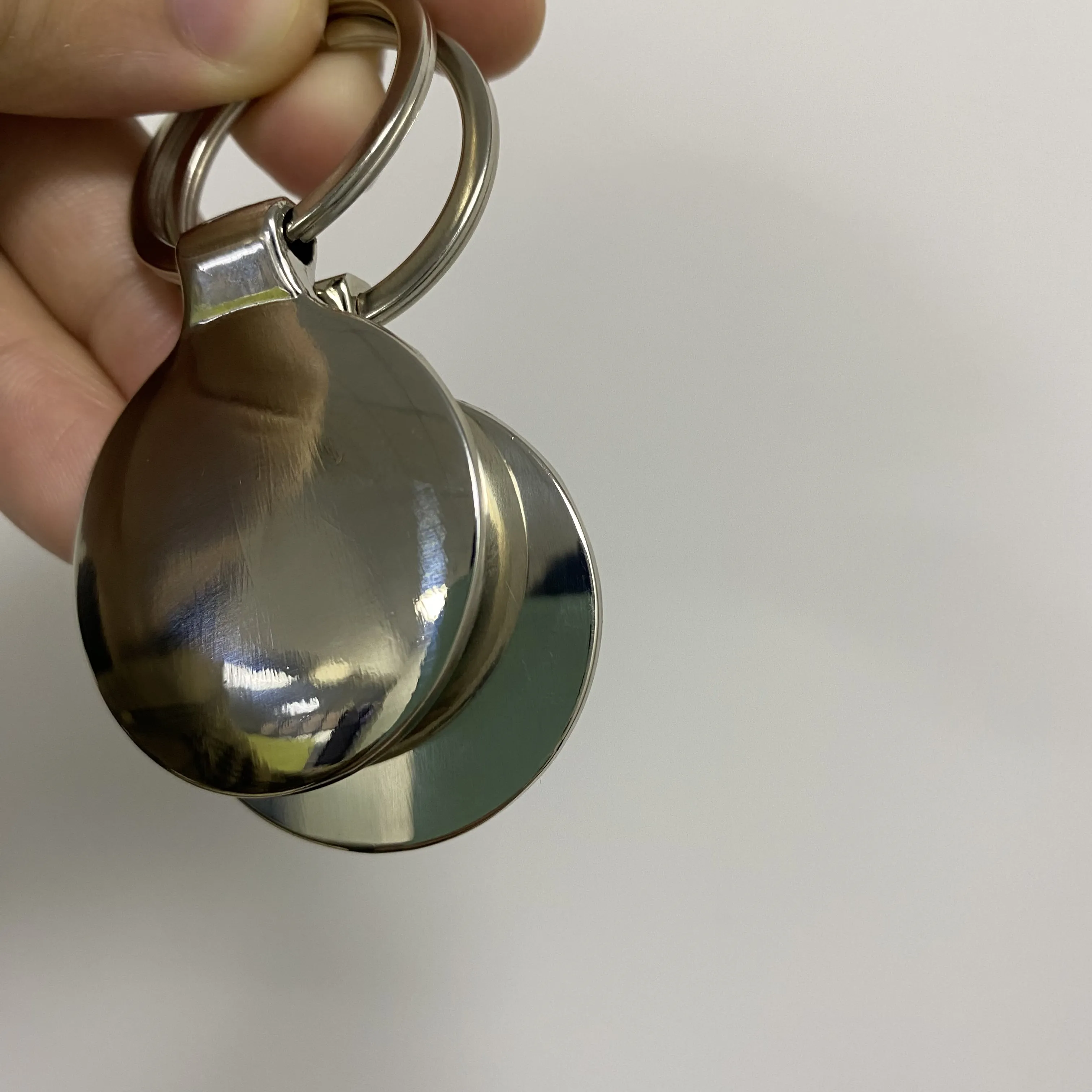 Grosir gantungan kunci logam perak kosong NFC gantungan kunci gantungan kunci gantungan kunci logam dengan Logo kustom