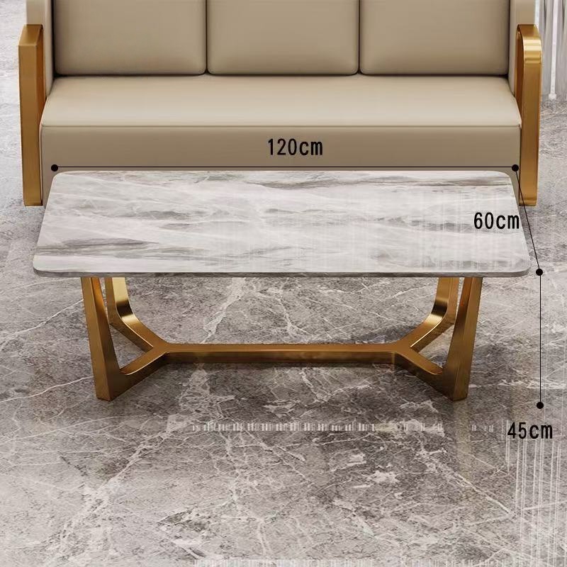 Mesa de centro con placa de piedra caliza italiana