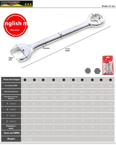 10件套迷你开口两用扳手公制开口环扳手两用扳手套装工具4-11毫米 - Product Image 5