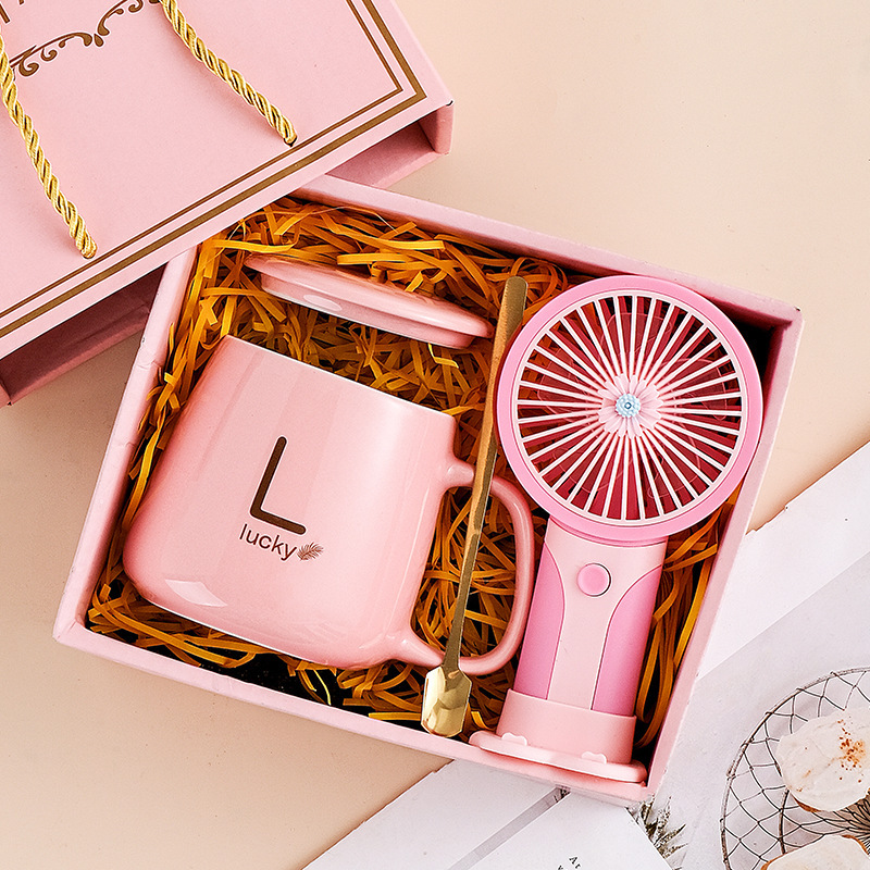 Pink l cup pink fan-high end gift box