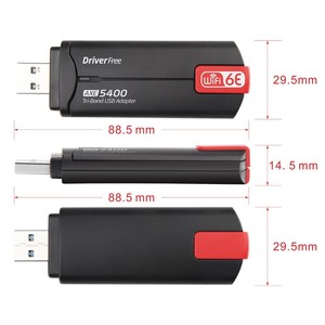5400เมตร WiFi6E Dual Band USB 3.0เครือข่ายไร้สายอะแดปเตอร์รับ dual-ความถี่5GHz Driver-Free WiFi 6การ์ดเครือข่ายไร้สาย - Product Image 3