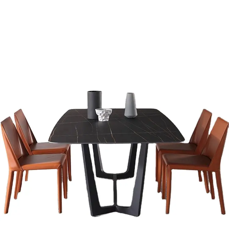İskandinav sözleşmeli ve çağdaş küçük aile 6 aile yemek odası takımı özel mobilya malzeme yemek masası seti