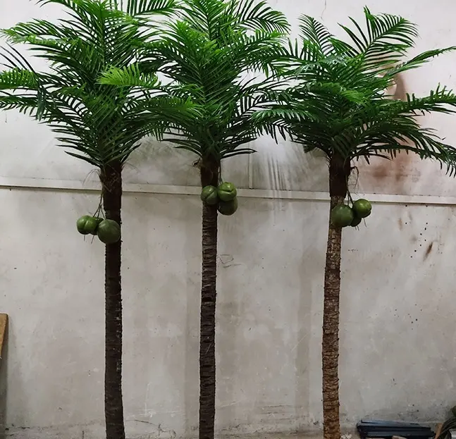 Fabbrica all'ingrosso paesaggio esterno interno grande simulazione albero di noce di betel albero di cocco artificiale tropicale albero di palma