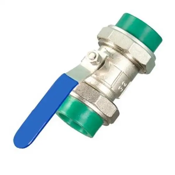 Válvula de infusión de pene de parada de bola de latón de doble unión PPR personalizada de alta calidad de larga duración