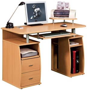 Estación de escritorio de madera para ordenador PC, muebles de oficina en casa, precio de fábrica, venta al por mayor, mesa de esquina multifunción de madera con cajón