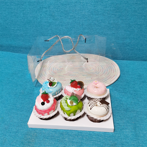 New Design 6 Cavity Muffin Doughnut Clear Plastic Pastry Cupcake Package Box with <strong>String</strong> <strong>Handle</strong> - Product Image 3