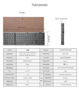 Gran oferta, Mini teclado Bluetooth plegable, Mini teclado plegable Bluetooth para PC, teclado plegable inalámbrico portátil - Product Image 6