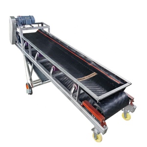 Sistema de cinta transportadora automática de servicio pesado personalizado para camión contenedor almacén carga descarga PVC ajustable para alimentos