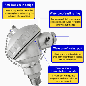 Termopar tipo T K de alta temperatura Pt100 Sensor transmisor OEM ODM compatible con controlador de temperatura del agua