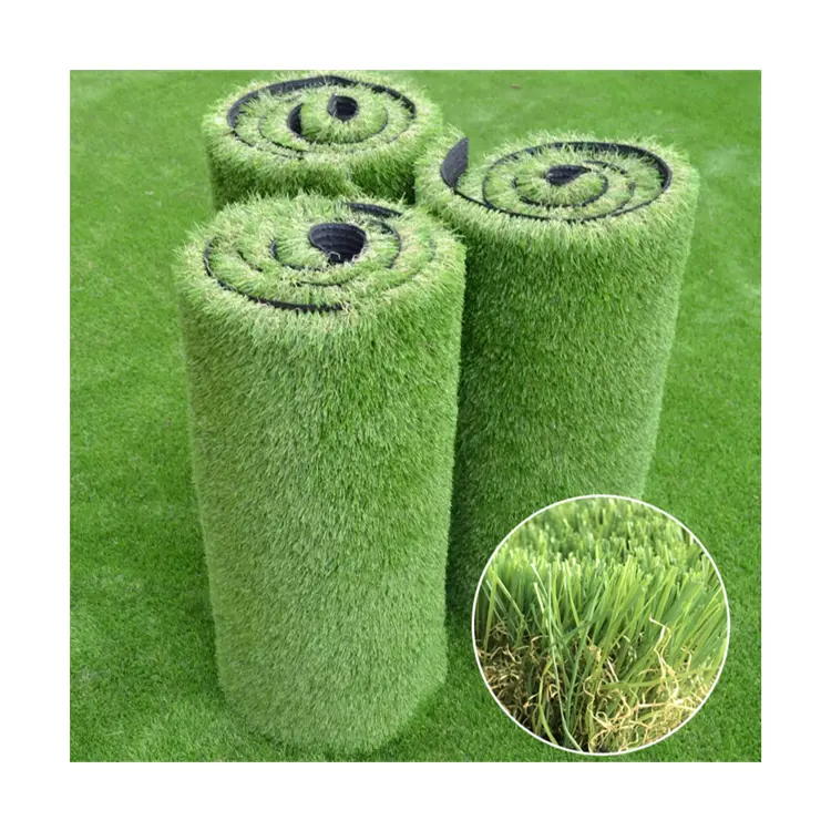 Césped artificial de aspecto natural de cuatro tonos para exteriores, suelo de césped artificial putting green