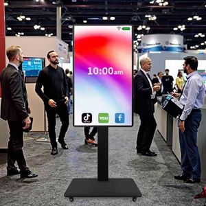 Chuyển động đầy đủ TV núi đứng sàn giỏ hàng xoay di động hiển thị mặt tiền Bảng Led Máy Trạm với bánh xe Hạt Giống-gieo máy - Product Image 6