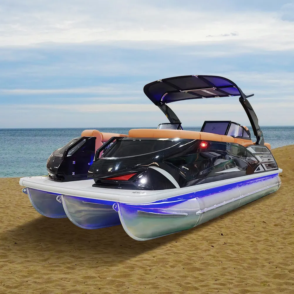 Bestseller Vietnam 27Ft Trit-oon Angeln Sport Ponton Boot mit Außenbordmotor zu verkaufen