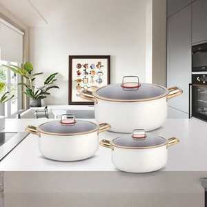 Sang trọng 6-Piece chuyên nghiệp Đức thép không gỉ cảm ứng <span class=keywords><strong>Cookware</strong></span> Set cao cấp không dính bếp chảo - Product Image 5