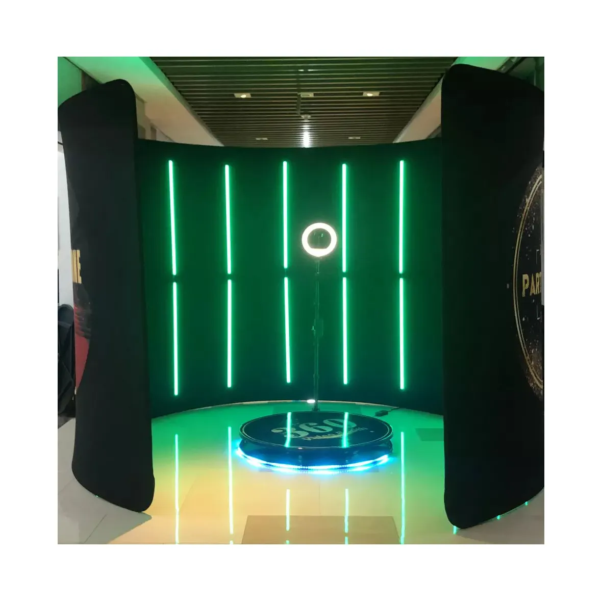 360 fotoğraf kabini tekerlekler ile taşıma çantası iglo çadır için 360 fotoğraf kabini led photobooth 360 fotoğraf kabini led ışıkları rgb damızlık