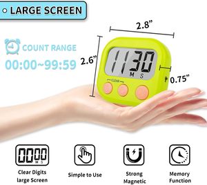2 Pack piccola cucina digitale Timer per insegnanti bambini grande magnetico digitale Timer minuto secondo conto alla rovescia - Product Image 3
