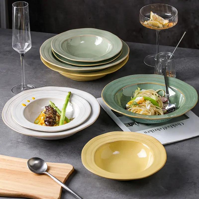 Nuovi piatti per la cena irregolari creativi piatti in ceramica da 10 pollici per ristorante