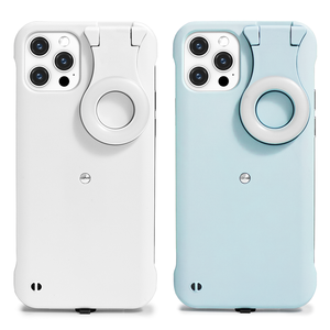 Üç ışık modelleri cep akıllı telefon kılıfı mobil cep telefonu durumda kabuk için Selfie LED halka dolgu kısılabilir ışık ile - Product Image 1
