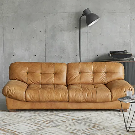 Nova moda design italiano luz marrom pu couro sofá estilo retro couro genuíno sofá sofás de couro sintético