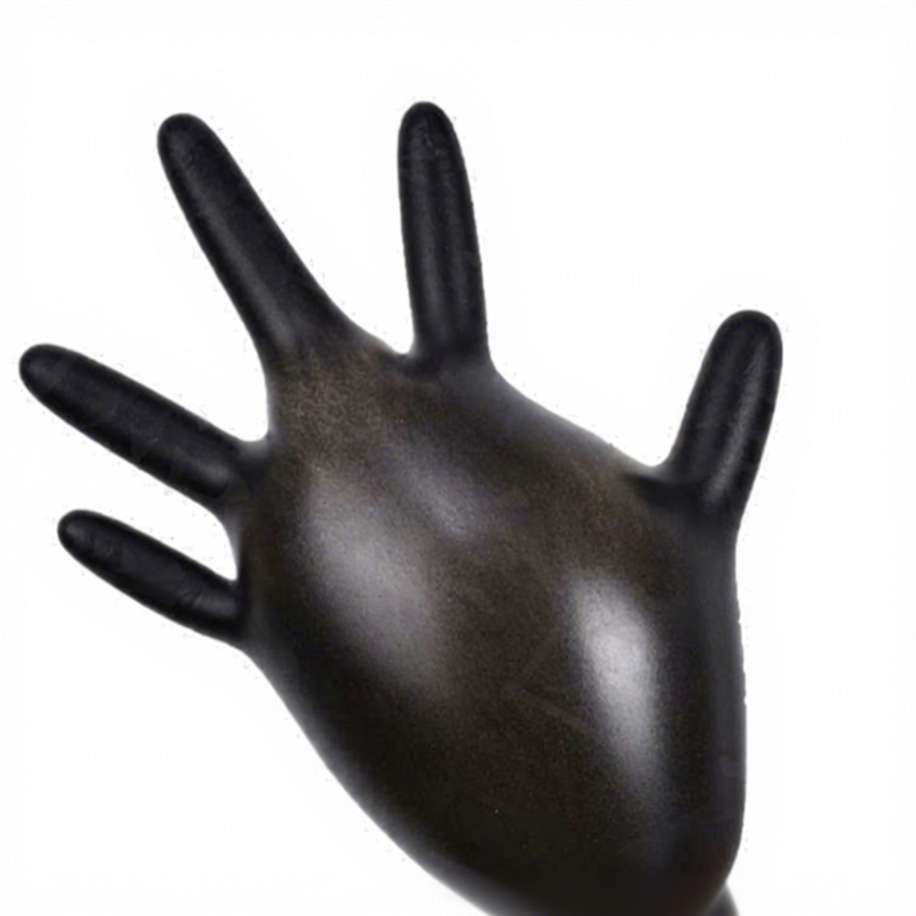 Gants jetables en nitrile pur noir-taille xs