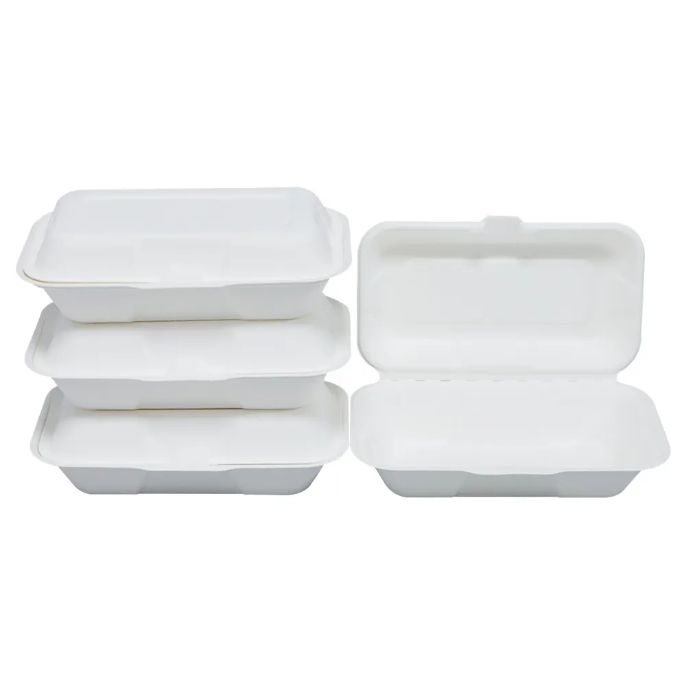 Factory Direct Supply Sugarcane Bagasse Food Box Eco Friendly Biodegradable Take Away Fast Food Packaging Box