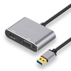 Wholesale 1080P <strong>USB</strong> 3.0 to <strong>HDMI</strong> <strong>VGA</strong> Adapter 2 in 1 <strong>USB</strong> Hub with <strong>HDMI</strong> and <strong>VGA</strong> for PC Monitors <strong>HDMI</strong> and Project - Product Image 4