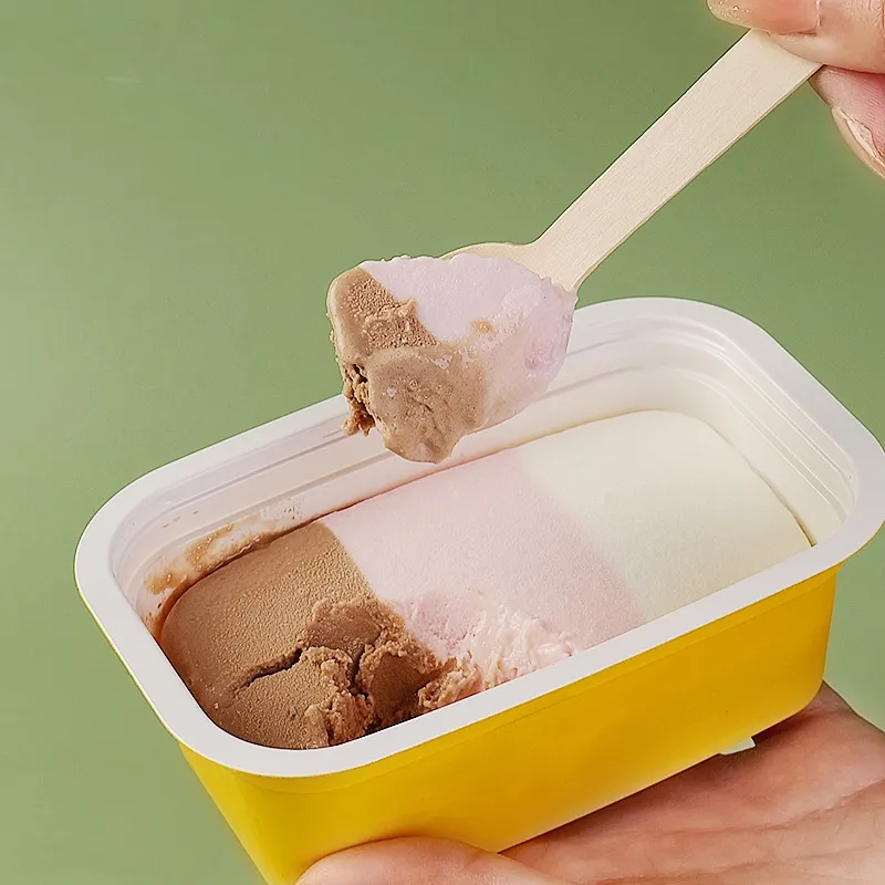 Cuchara de helado de 70mm de madera desechable biodegradable a la venta