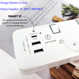 Presa Regno Unito/BS 13A 250v adattatore universale da viaggio a 4 vie spina di conversione in porcellana tipo di uscita AC tipo di prodotto adattatori di alimentazione - Product Image 4
