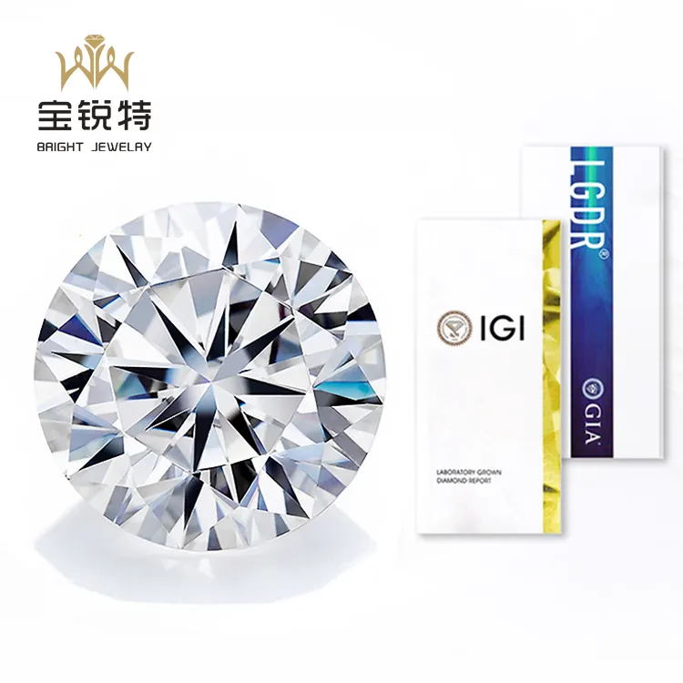 Оптовая продажа выращенных в лаборатории алмазов 0,5-2 карата DEF/GH VVS2 синтетических алмазов купить лабораторный алмаз Igi