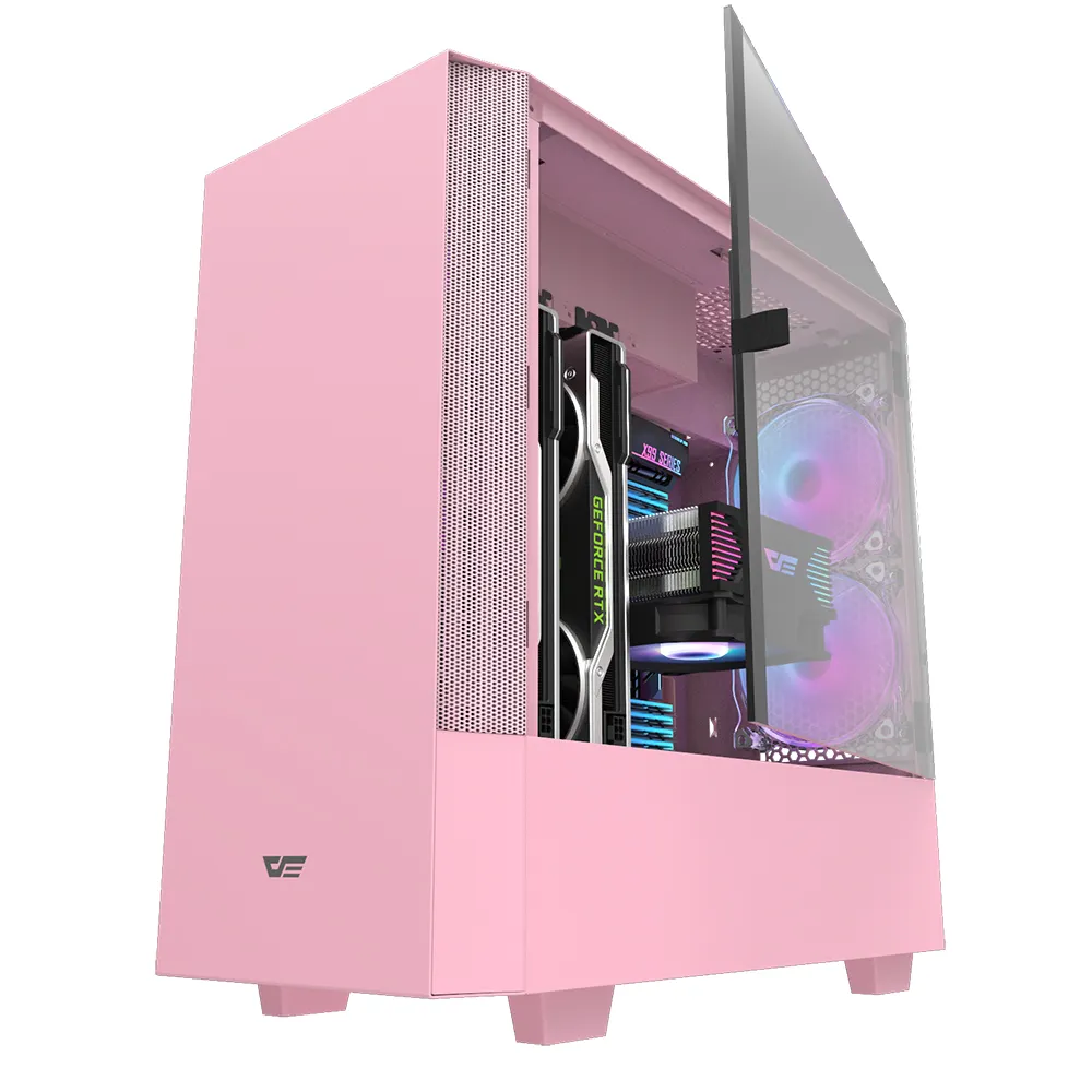 Darkflash DLV22 Pink Gril Cabinet Gaming Pc Mini Itx Desktop Case Atx OEM ODM LED CASE ATX RGB Gaming Pc Computer Case