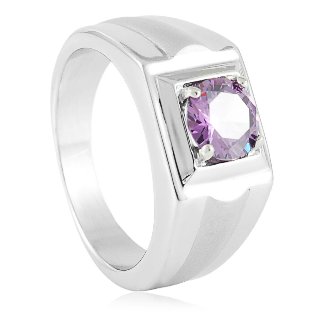Steel-mounted amethyst