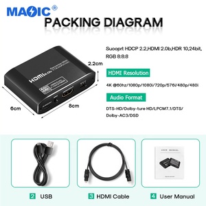 音频视频设备4k 60hz Hdmi至光学3.5毫米Aux Hdmi ARC 2.0b音频提取器5.1 7.1分离器Hdmi音频提取器 - Product Image 5