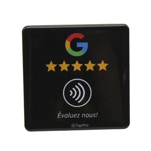 Individuelle 13,56 MHz RFID Google Überprüfung Acryl-Schild-Aufkleber Ntag213/215 QR-Code Social Media NFC Google-Schild - Product Image 1