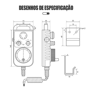 Generatore manuale di impulsi manuale con arresto di emergenza a 6 assi HLTNC che utilizza encoder fotoelettrico utilizzato per macchine utensili CNC - Product Image 6