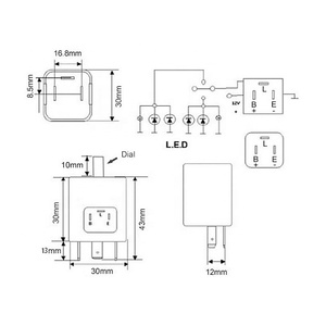 Không thấm nước 12V 3 pins cf13 có thể điều chỉnh <span class=keywords><strong>Led</strong></span> flasher tiếp sức cho tín hiệu lần lượt đèn <span class=keywords><strong>Led</strong></span> Bulb Hyper Blink nhấp nháy - Product Image 2