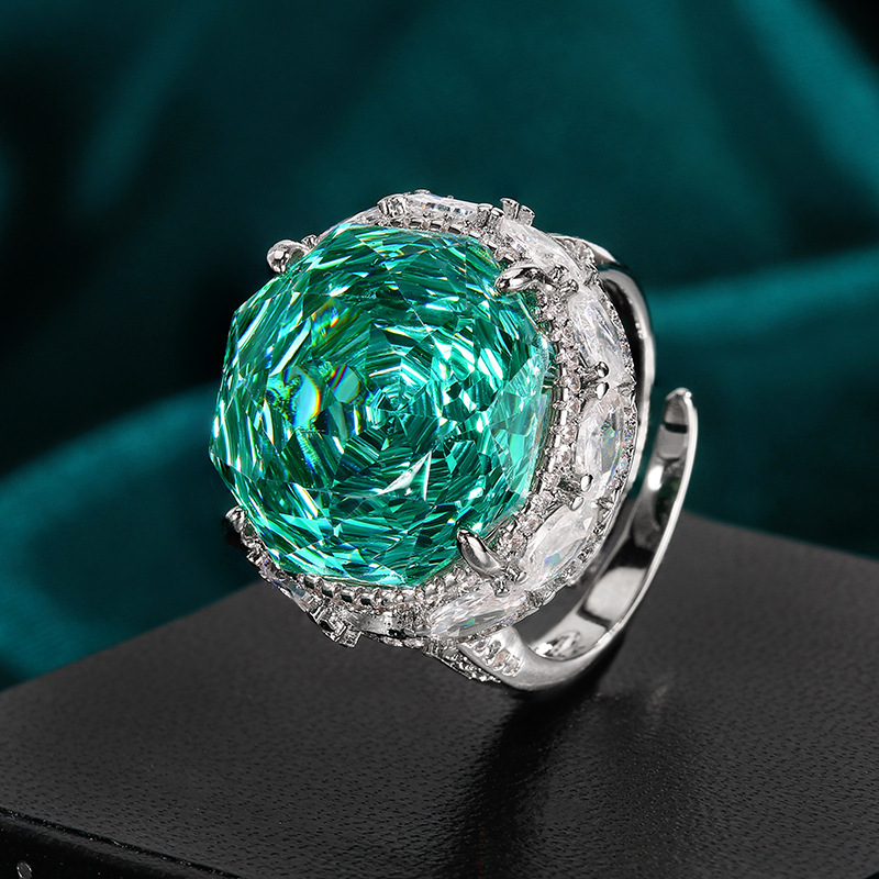 Bague Parra en or blanc vert, taille ajustable