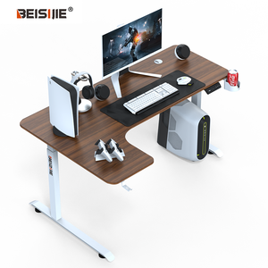 Elegante tavolo per Computer regolabile in altezza con Design a forma di L grande Desktop per spazio di lavoro senza disordine - Product Image 5