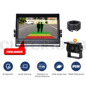 Sistema de seguridad para camiones BSD, cámara de coche AI de estacionamiento inverso con pantalla, Sensor de imagen AHD, advertencia de colisión de detección de peatones y automóviles