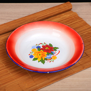 工厂批发廉价促销彩色定制标志搪瓷圆形餐具服务托盘 - Product Image 2