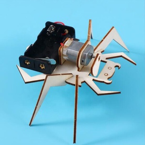 Intelligenz kreatives Design Holz DIY Wissenschaft pädagogisches Experiment DIY elektrische Spinne Roboter Maschine für Kind - Product Image 5