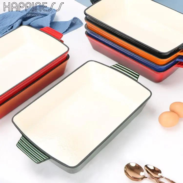 Custom Logo China Supplier Rectangular Casserole Dish Lasagna Pan Baking Tray