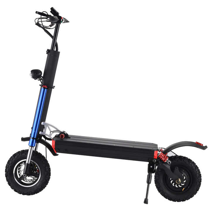 Katlanır çift mekanizmalı çift spot 11 inç kapalı yol geniş lastik yüksek güç 1200W yetişkin elektrikli Scooter