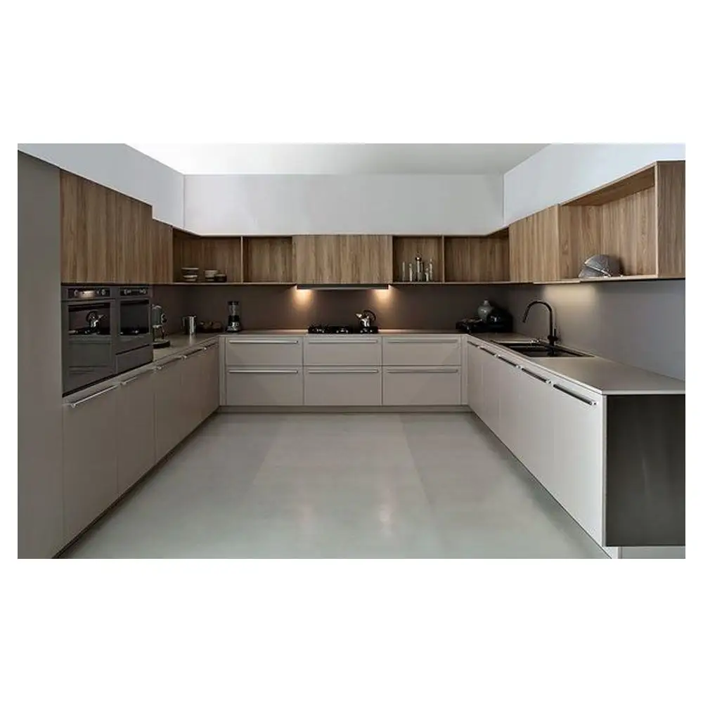 Prima Hot Sales Modular Nuevo diseño Armario de almacenamiento de madera blanca Cocina Gabinete de cocina completo