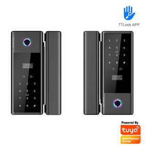 Hochwertiges intelligentes Glass chloss für Schiebetür TTlock Tuya APP Passcode Digitaler Finger abdruck Intelligentes Glastür schloss - Product Image 4