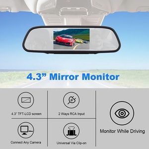 4.3 Inch Car Reversing Aid Kit <strong>Auto</strong> Rearview Mirror Car Monitor With 2 Video <strong>Input</strong> - Product Image 2