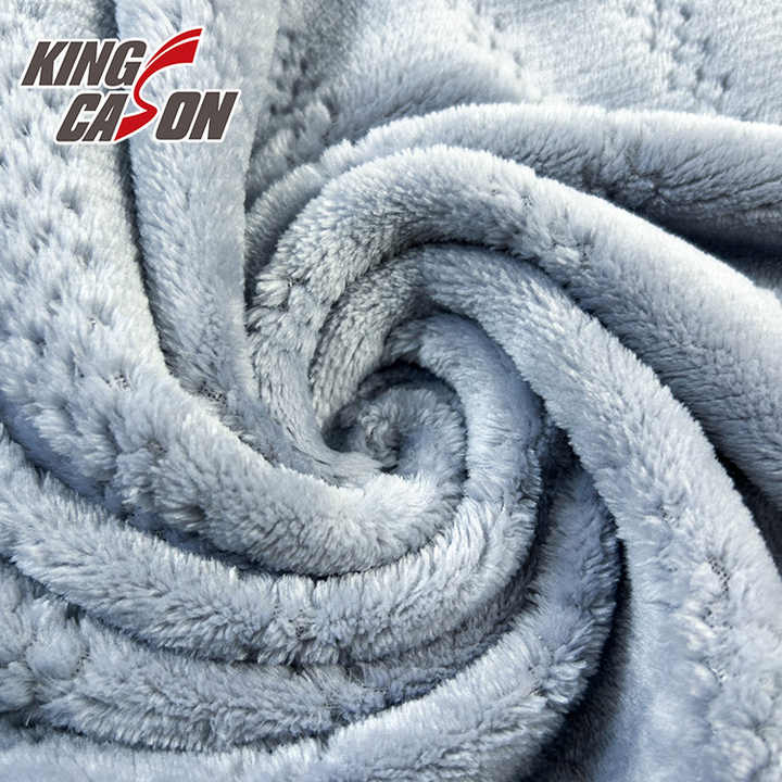 Kingcason Factory Customized Color100%polyester Skin-friendly Jacquard Flannel Fleece for Cloth and Blanket