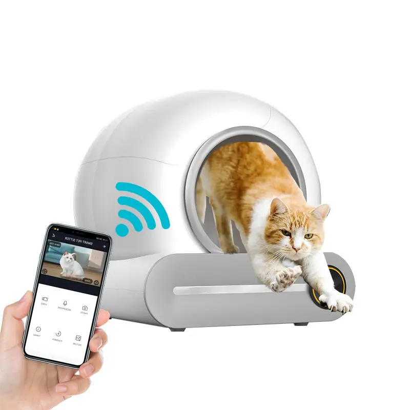 Selbst reinigende Katzen toilette mit großer Kapazität Intelligente automatische Katzen toilette mit APP-Steuerung für mehrere Katzen