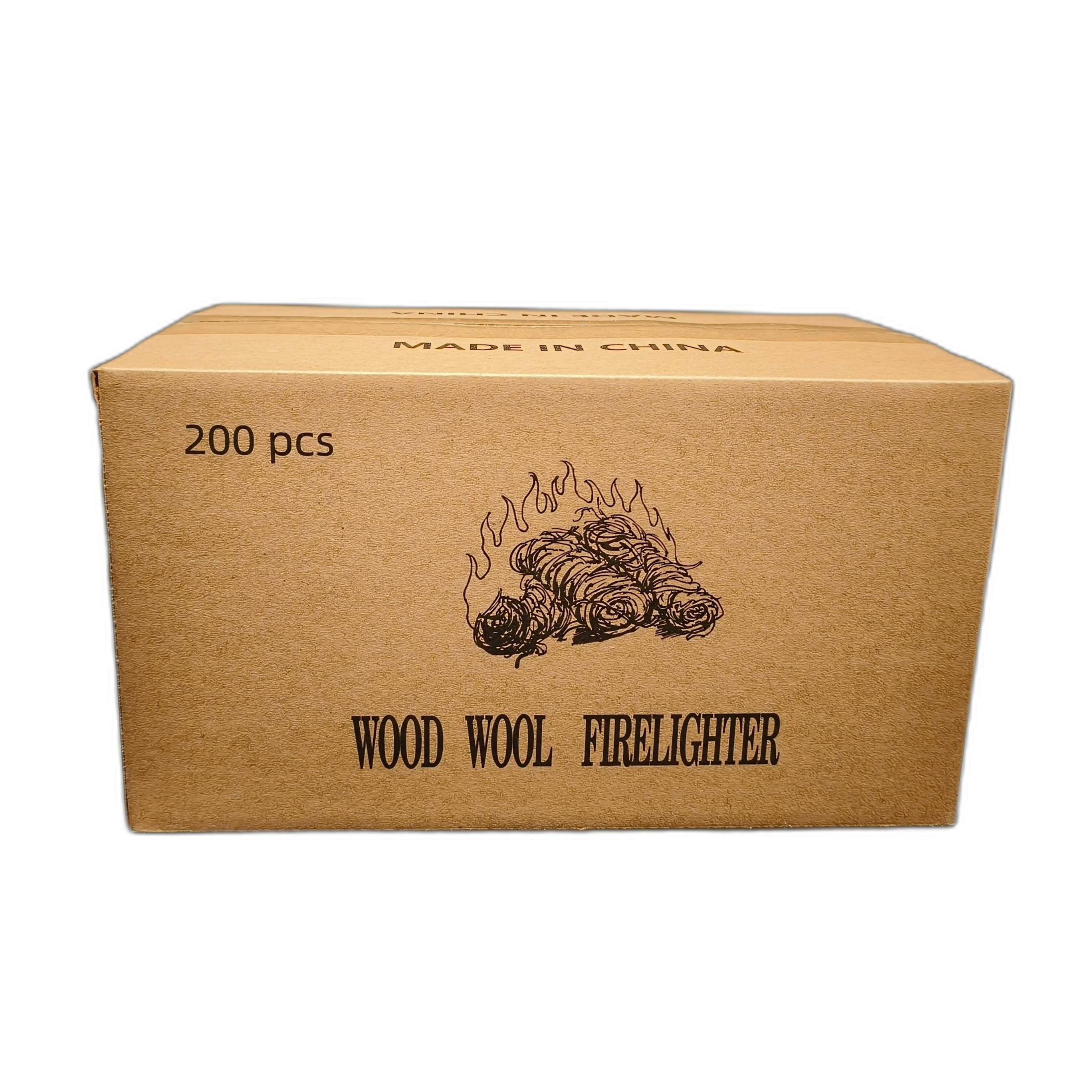 200 pezzi Accendifuoco in Lana di Legno