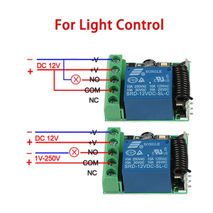 ワイヤレスリモコン433MHZ DC12V1チャンネルリレーリモートスイッチDC12V1チャンネルスイッチダブルキーリモコン - Product Image 2